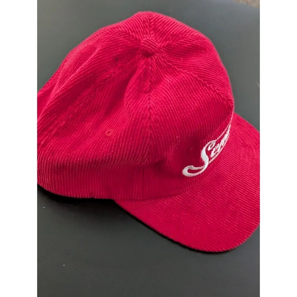 Send It Corduroy‎ Snapback Trucker Hat Red Script Logo OSFM